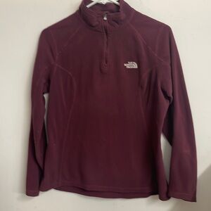 THE North Face Fleece Pullover Women M Maroon Quarter Zip Polartec Classic